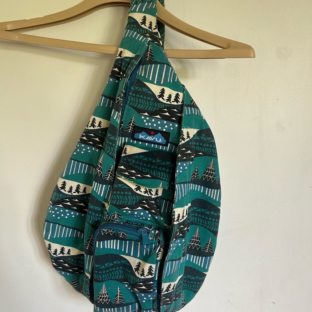 KAVU Yoho Teal and Black Sling Bag